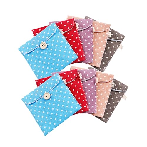 BCOATH Sanitary Towel Pouch 10pcs Storage Pouch for Napkins Travel Random Color