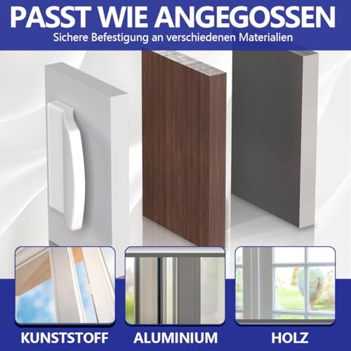 HAZMA 1Er Set Balkontürgriff Außen Für Platzsparende Montage Zwischen Tür Und Rollladen,Terrassentür Griff In Verdeckt, Terassentürgriff Außen Mit Schrauben Und Schraubenabdeckung(Weiß)