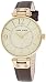 Anne Klein Women's 109168IVBN Gold-Tone and Brown Leather Strap Watch