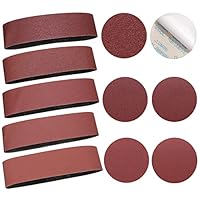 Sruhrak Schleifbänder und Schleifpapier- Schleifband 100X915mm (2x60/80/120/240/320)& Selbstklebenden Schleifscheiben Ø 150 mm(3X80/100/120/180/240/400)| 28 Teiliges Band und Tellerschleifer Set