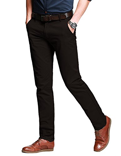 Match Mens Slim Tapered Flat Front Casual Pants2