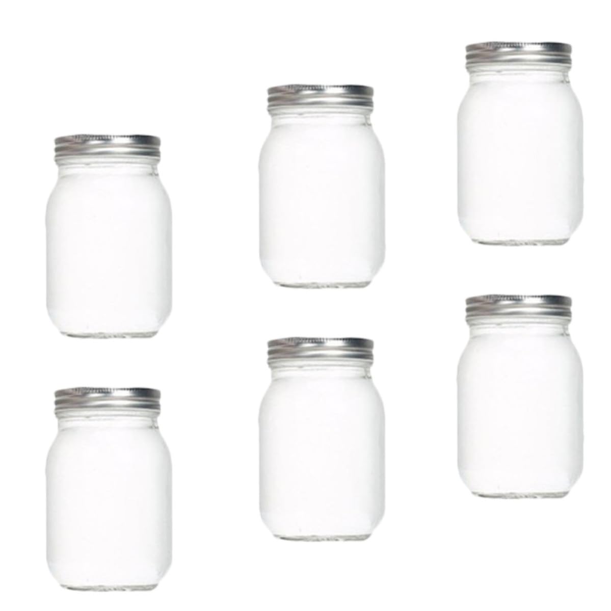 HEALLILY Juego de 6 Frascos de Vidrio de 500ml Tapa Hermética, Recipientes Redondos para Almacenamiento de Alimentos y Conservación en Cocina