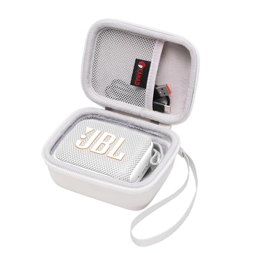 XANAD Hard Case for JBL Go 4 / Go 3 / GO 5 Ultra Portable Bluetooth Waterproof Speaker, White