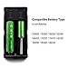 E · SYB M2 Smart Battery Charger, Portable 18650 Li-ion Rechargeable Battery Charger 2 Bay with USB Port for 3.7V Flashlight Headlamp Handheld Fan Battery VTC4 VTC5 VTC6 he2 he4 hg2 25R 30Q