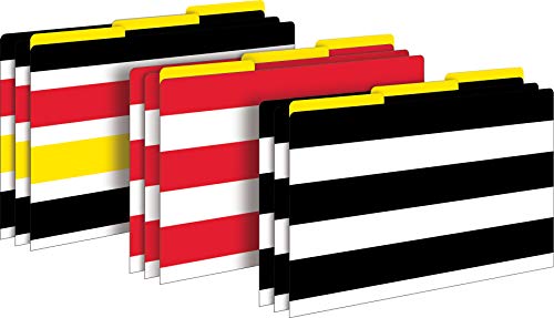Barker Creek Legal-Size File Folders - Wide Stripes  Multi-Design Set