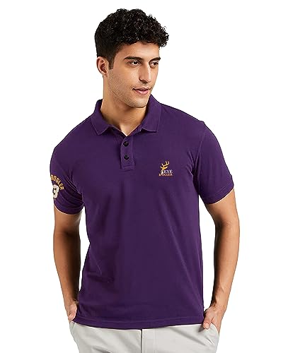 Image of EYEBOGLER Regular Fit Mens Polo Neck Half Sleeve Soild Casual Tshirt