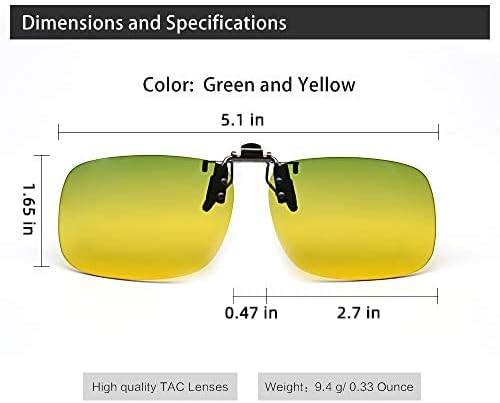 Vista 4 de Gafas de conducción nocturna con clip, reducen el deslumbramiento polarizado, visión de alta definición