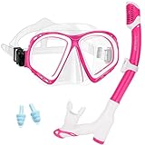 Supertrip Schnorchelset taucherbrille mit schnorchel，3-Kanal Dry Schwarz Schnorchel taucherbrille Erwachsene , Tauchmaske für Erwachsene Anti-Fog Anti-Leck Gehärtetem Glas