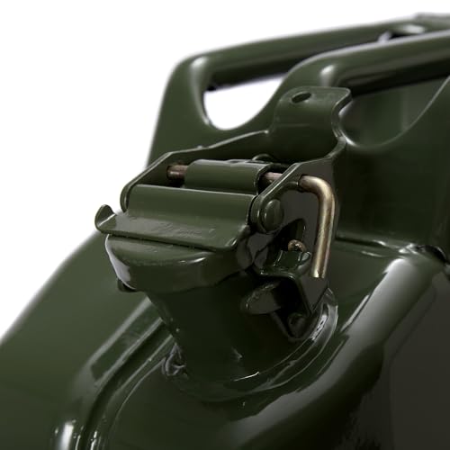 Image of Oxid7 Metal Petrol Can 20L, UN Approved, Fuel Canister for Petrol, Diesel & Bio-Ethanol Workmanship, Olive Green