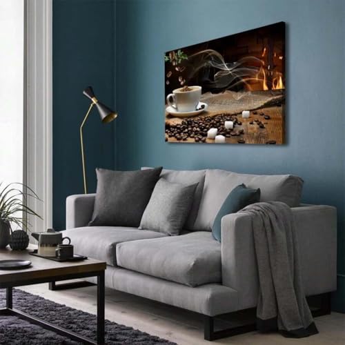 Toile murale marron pour sublimer un grand mur vide et blanc - 4