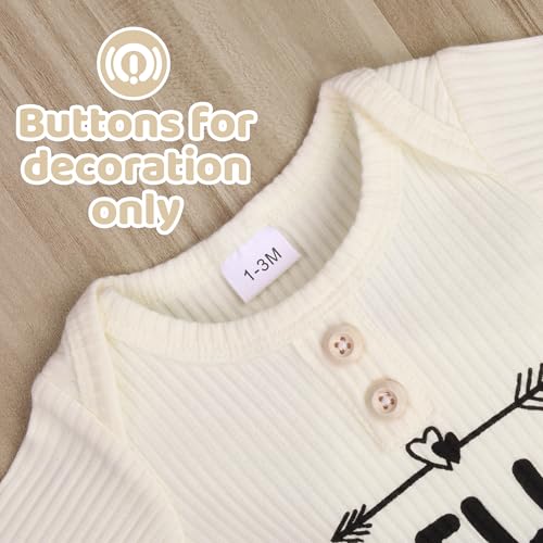 Mvuocr Baby One-Piece Rompers Infant Boys Girls Clothes Set Ribbed Long Sleeve Bodysuit Button Cute Newborn Outfits thumb #4