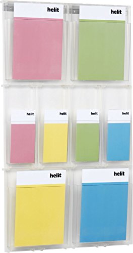 Porte-revue mural 4 compartiments A4 Helit H6812202 transparent