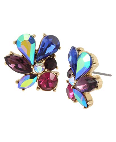 Betsey Johnson Stone Cluster Button Earrings2