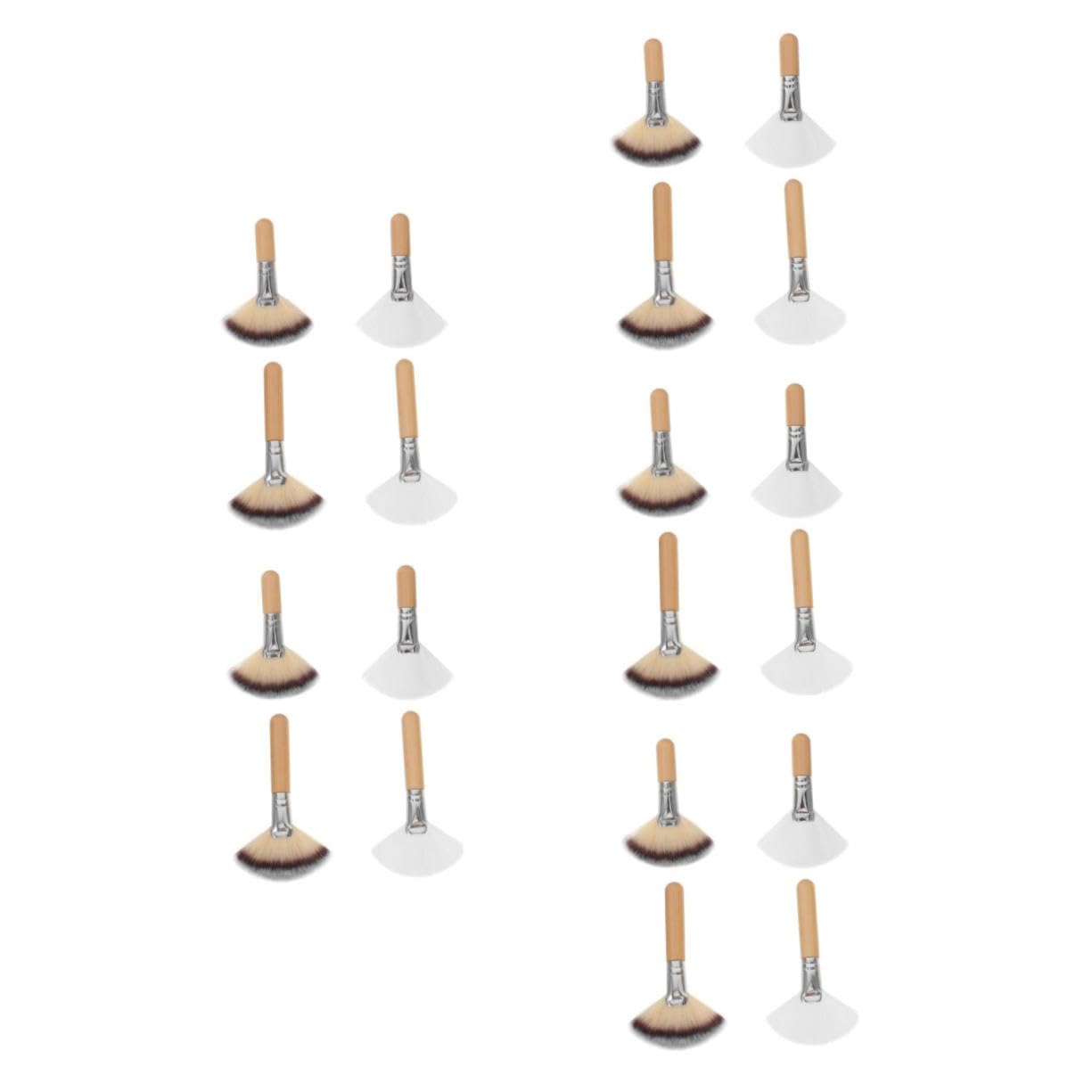 20pcs Professional Face Makeup Brush Soft Bristle Highlighting Blush Brush Handle for Application for Contouring Blending