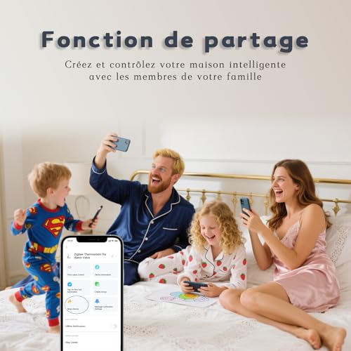 Thermostat de chauffage ZigBee programmable et connecté pour radiateur domestique via application - 5