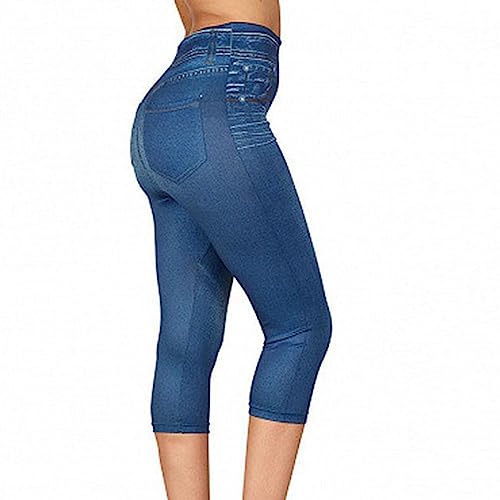 Stretchy Denim Capris for Ladies Slim Fit Summer Jean Pants High Waisted Hip Lifting Leggings Cropped Jeans4