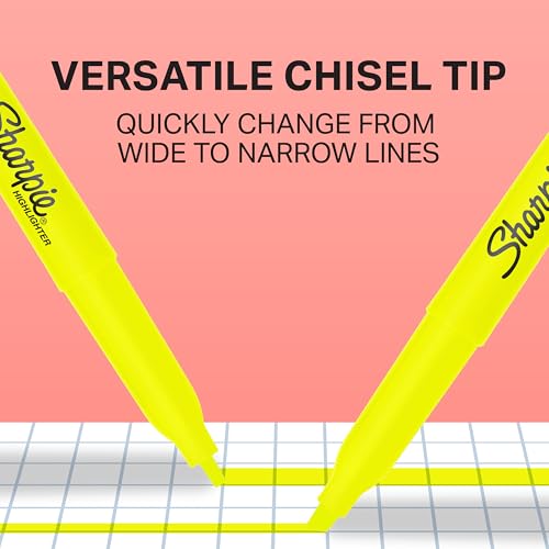 Image of SHARPIE Pocket Highlighters Chisel Tip Fluorescent Yellow 36-Count Set for Office Supplies School Supplies Bible Study and Home Office Essentials (Pack of 6)