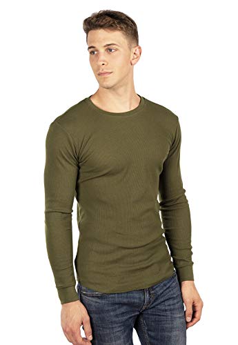 CITYLAB City Lab Fitted Thermal Crewneck Shirt, Olive, Small
