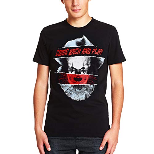Stephen Kings ES Camiseta para Hombre Pennywise Regresa y Juega Elven Forest Cotton Black - XXL
