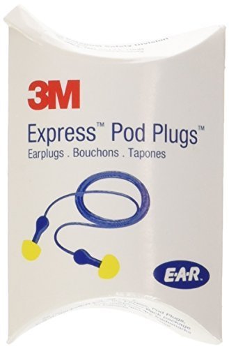 Use E-A-R Express Pod Plugs Slow Recovery Foam Corded Earplugs With Blue Paddle-Style Grips (1 Pair Per Pillow Pack, 100 Pair Per Box) [Set of 100]