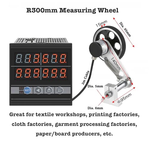 Image of Digital Length Meter Counter, Measuring Wheel in Feet, Inch, Meter, Yard, 0-999999 Mechanical Counter, Cable Wire Length Meter Counter, High Precision for Textile Cloth Printing Paper Board