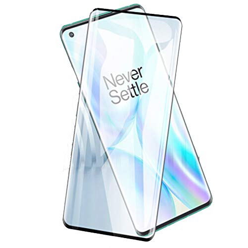 Wuzixi Protector de Pantalla para OnePlus 8,Dureza 9H,Sin Burbujas,Protector de Pantalla Screen Protector para OnePlus 8.(Negro, 2 Pieza)