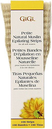GiGi Natural Muslin Epilating Strips, Petite 100 ea (Pack of 4)