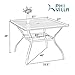PHI VILLA 37 Inch Outdoor Dining Table Metal Steel Slat Square Patio Dining Table with 1.57