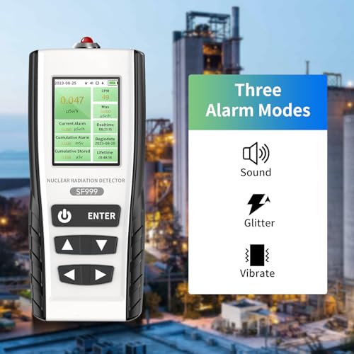 Image of Geiger Counter Nuclear Radiation Detector - Radiation Dosimeter with LCD Display, Portable Handheld β、α X-ray Rechargeable Radiation Monitor Meter