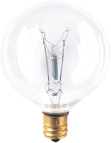 Bulbrite 311040 40G16CL3 40-Watt Incandescent G16.5 Globe, Candelabra Base, Clear (Pack of 12)