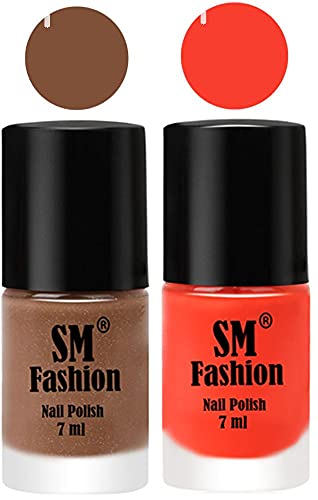Image of Long Lasting Nail Polish | Nail Paint Combo 7 ml Each) - Set of 2 Tan-Light Orange