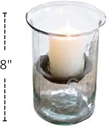 Miniatura 5 de Portavelas de cristal con inserto de metal rústico perfecto como centro de mesa cristal de burbujas pequeñas