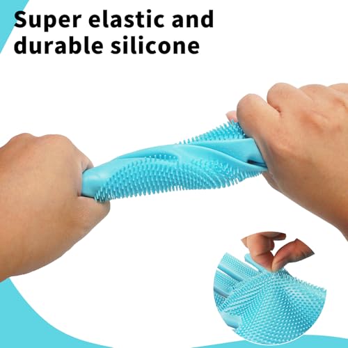Image of Pet Grooming Gloves - Cat and Dog Glove Brush, High Efficiency Pet Hair Removal Massage Gloves, Silicone Bath Cleaning Gloves (1 Pair)