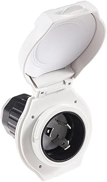 RV 30 Amp Power Inlet Replacement,NEMA L5-30P Twist Lock Shore Plug with Green Light Indicator and Foam Weather Seal for Camper Trailer Motorhome and Van Conversion,Rated for 30A 125V