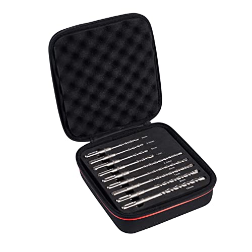 Starrett SDS Plus Drill Bit Kit - 9 Piece KBPSK09 Carbide Tip 2 Point Flute Hammer Drill Bits Set - For Concrete Masonry Stone Bricks