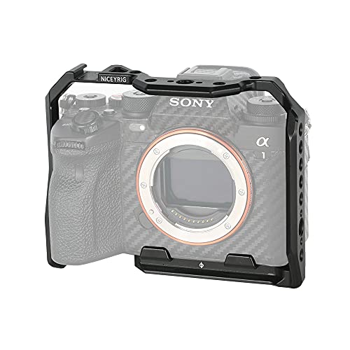 Image of NICEYRIG Lightweight Full Cage for Sony Alpha 1, A7IV, A7RIV, A7SIII, A7RIII, A7III, A9, A9II Mirrorless Camera- 437
