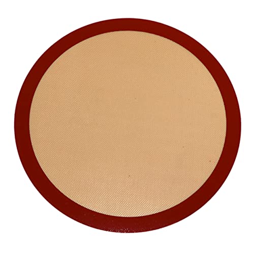 Lurrose Silicone Baking Mat 12-Inch Round Oven Pad Parchment Paper Versatile for Grilling, Roasting, and Baking