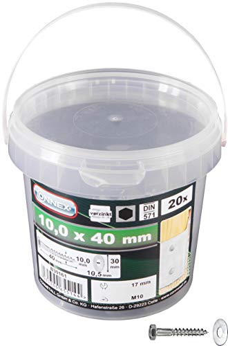 Connex Sechskant-Holzschrauben 10,0 x 40 mm - 20 Stück -...