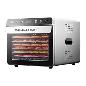 Maharaj Mall Food Dehydrator 8 trays Stainless Steel for Jerky Vegetables Fruits Meat Yogurt Treats Herbs with Digital 0-24 Timer and 35-85 Temperature Control 700W Electric Food Dryer Machine
