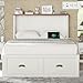 AMERLIFE Twin Size Murphy Bed, Farmhouse Wooden Cabinet with Charging Station and Storage Drawer for Bedroom/Office/Guest Room, White+Barnwood