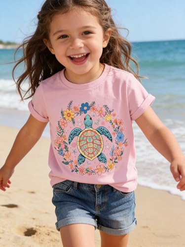 Image of Funnycokid Little Girls T Shirt for Toddler 3-7 Years Kids Tee Graphic Short Sleeve Clothes Tops