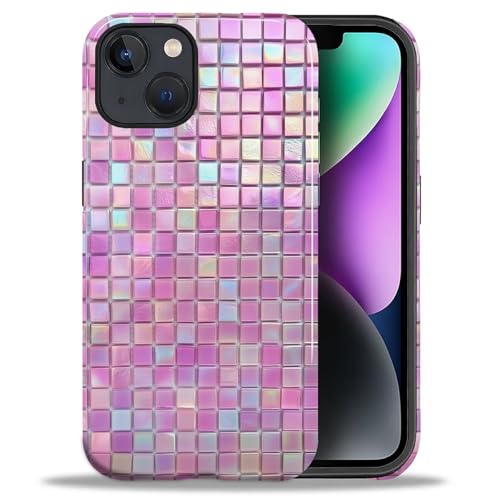 Coque iPhone 14 mosaïque rose DAIZAG antichoc intégrale à double protection