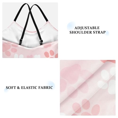 Pink Paw Print Girls Swimsuits Quick Dry Crossback One Piece Beach Swimwear Bathing Suit4