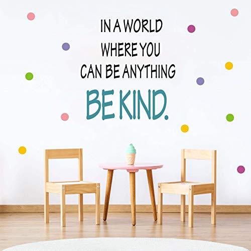 TOARTi Be Kind Quotes Wall Decal, in a World Where You Can be Anything Inspirational Words Sticker,  - //coolthings.us