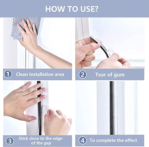 Image of Wool 5-Meter, Window Sealing Strips, Weather Stripping for Door Weatherproof, Soundproof, Windproof, D7Ustproof Door Window Frame Seal Brush Strip, Window Door Seal Strip