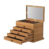 Resiste el desgaste y el desgaste exterior suave y esta caja organizadora de madera está diseñada para eso. Con madera diseñada, mano de obra fina y forro de terciopelo suave, tus objetos preciosos que mantienen sentimentales estarán bien cuidados aquí