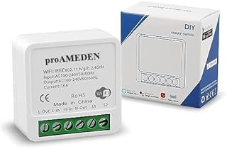 Interrupteur WiFi intelligent 16 A proAMEDEN - Contrôle à distance App Tuya/Smart Life, compatible Alexa et Google Home, domotique facile, programmation horaire, économie d'énergie, création de scènes