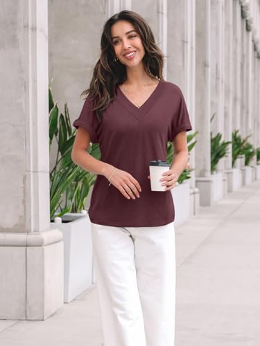 AUTOMET Womens Tops Short Sleeve T Shirt Summer V Neck Casual Top 2025 Spring Cute Basic Trendy Outfits Fashion2