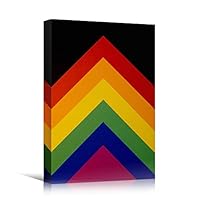 Canvas Wall Art Geometrical Patterns Abstract Colorful Geometric Hallway Minimalist Mixed Media Multicolor Patterns - 12x18 inches