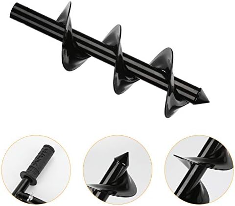 Aceshop Garden Auger Drill Bit Set, Earth Auger Drill with Non-Slip Handle Garden Auger Spiral Drill Rapid Planter Fence Post Auger for Planting Trees, Deep Cultivating, Seedlings, 10 x 60cm